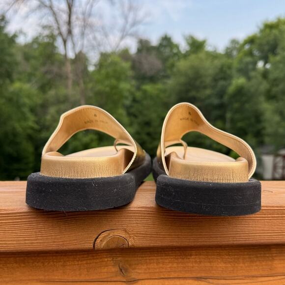 Kat Von D size 8 Poe Toe Wrap Loop Sandals - Metallic Gold Vegan Leather - Picture 8 of 14